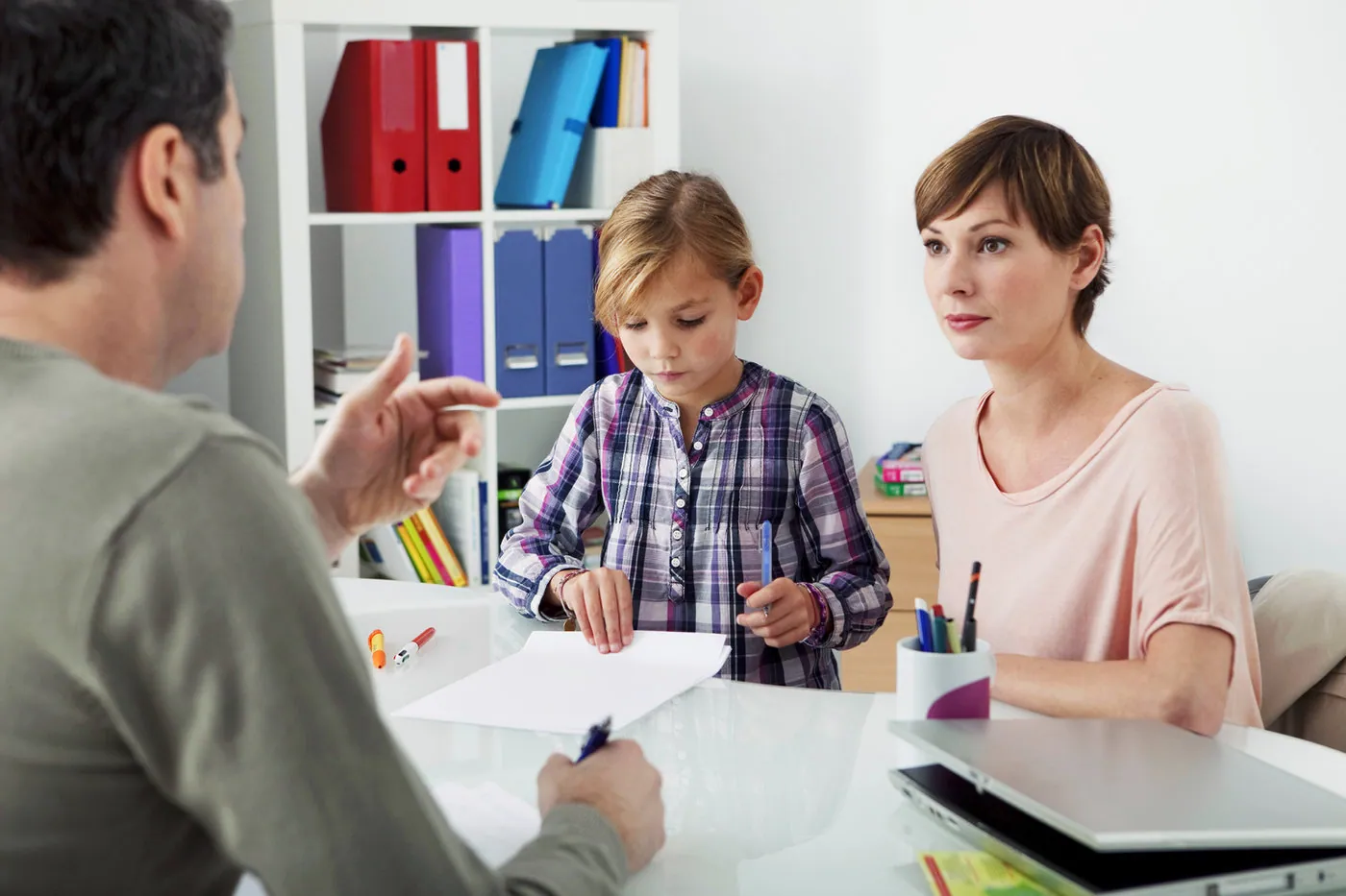 A parent and child in a coaching conversation
